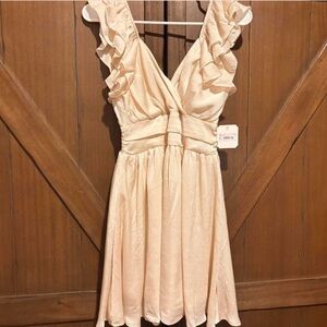 Altar'd State Cream Ruffle Mini Dress